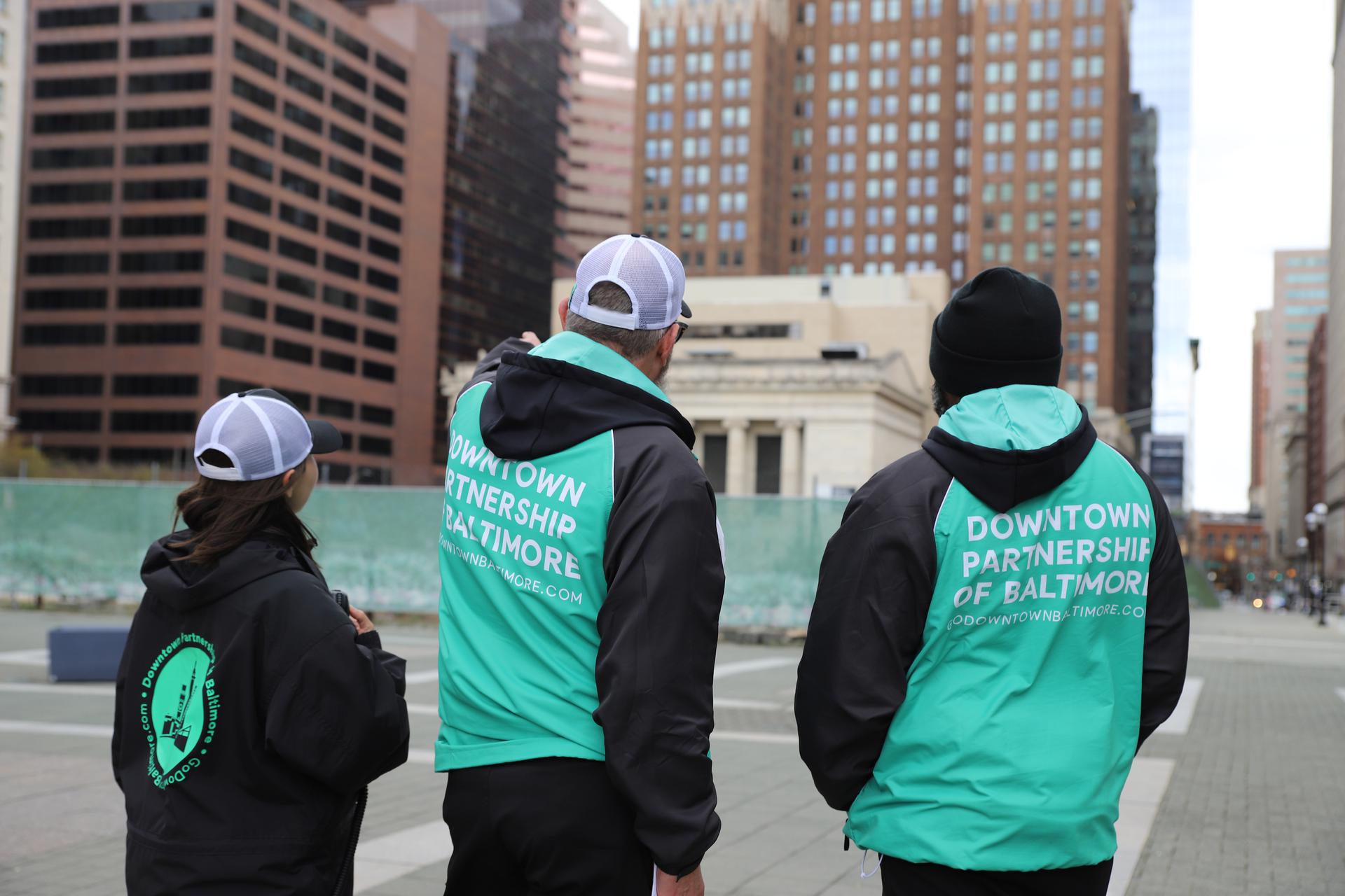 Downtown Baltimore Guides in Hopkins Plaza