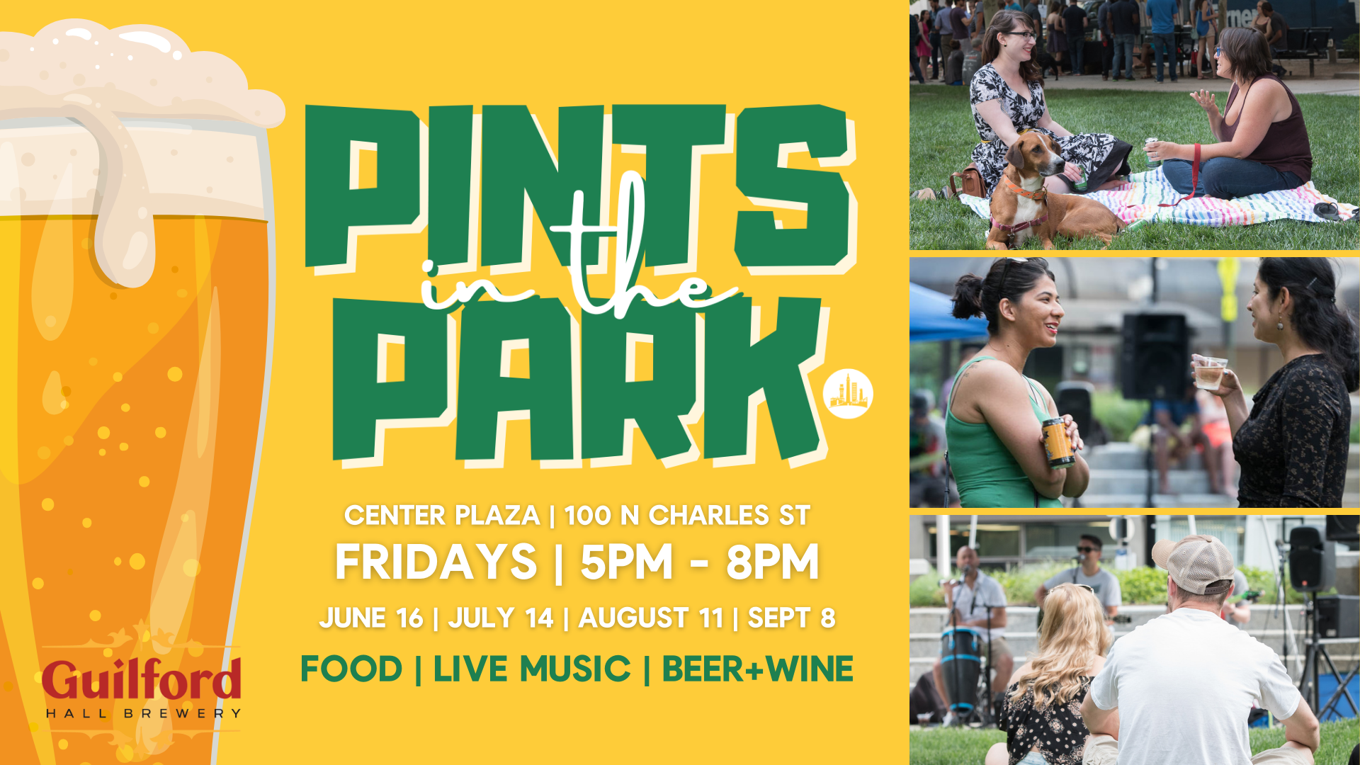 Pints in the Park promotional graphic.