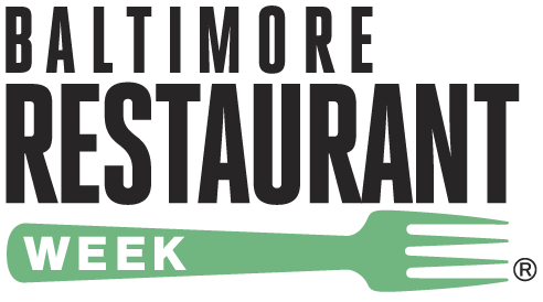 Baltimore Restaurant Week logo with teal fork.