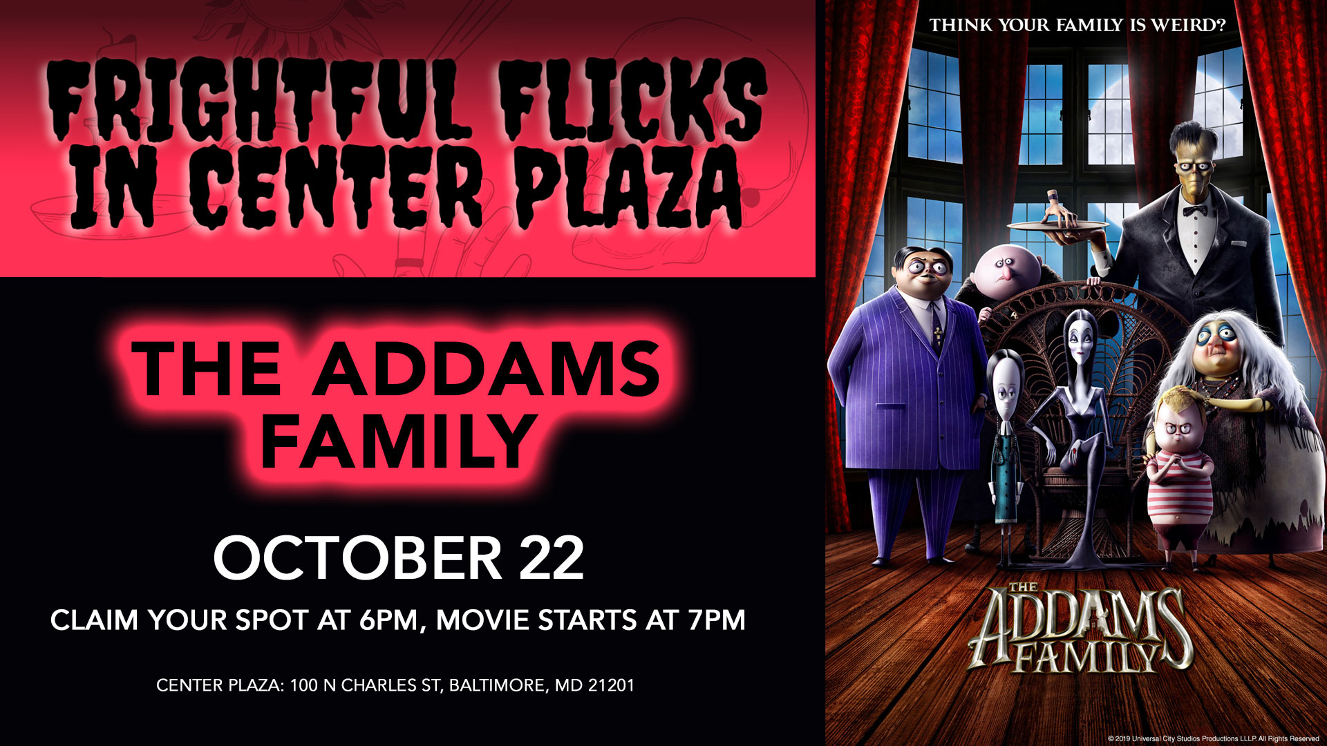 The Addams Family Frightful Flicks Poster