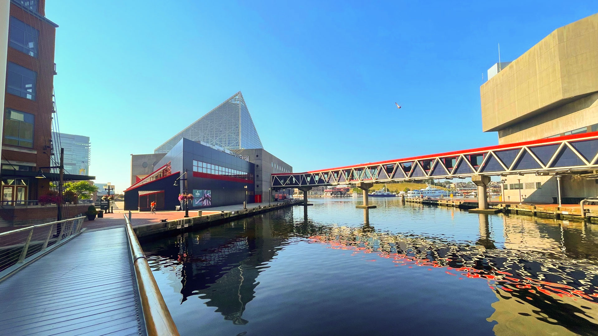 Baltimore's National Aquarium taken from the Waterfront Promenade at the Inner Harbor.