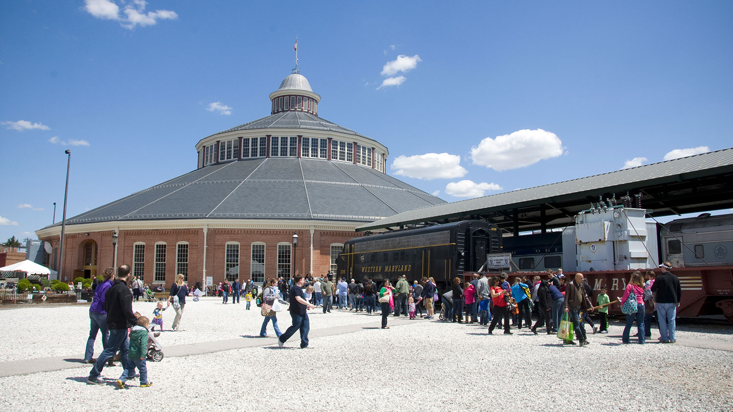 Exterior of the B&O Railroad Museum in Baltimore, MD.