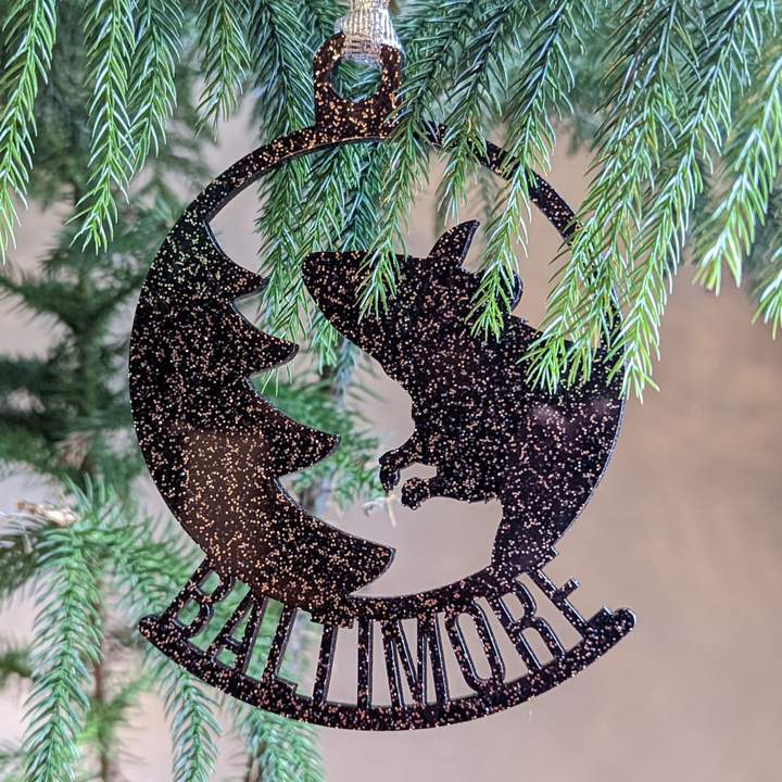 Baltimore rat ornament by Chase Street Accessories & Engraving