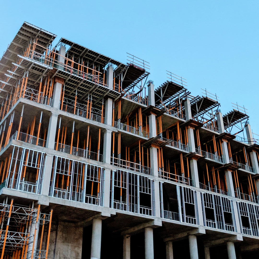 Urban building under construction.