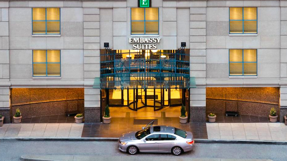 Facade of Downtown Baltimore's Embassy Suites.