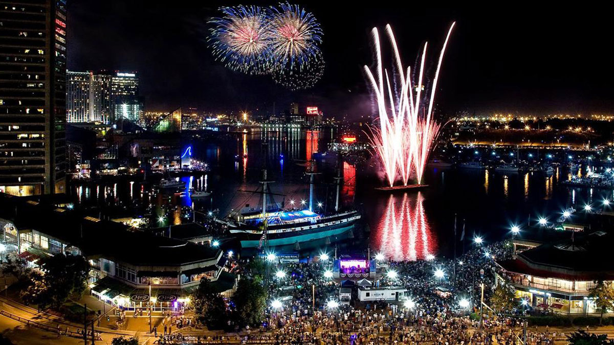 Fireworks in Baltimore's Inner Harbor