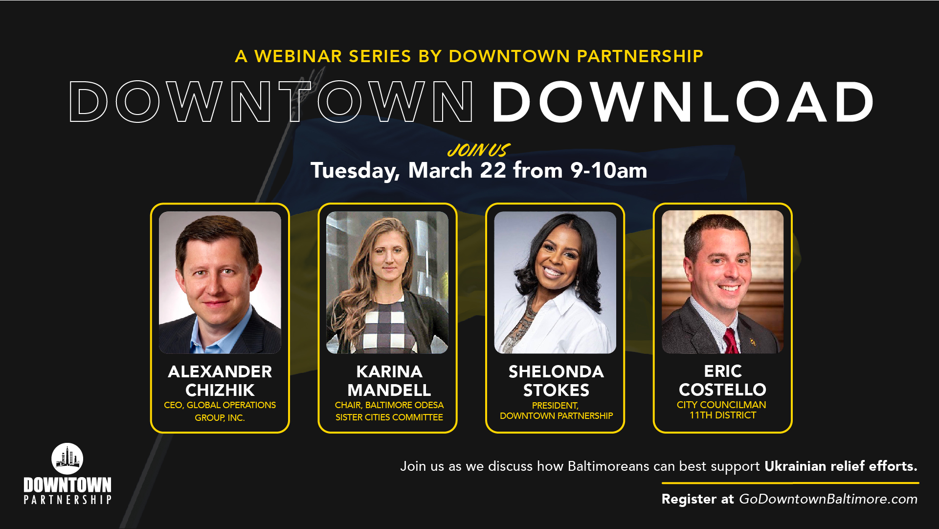 Downtown Download Webinar Aid to Ukraine on March 22, 2022.
