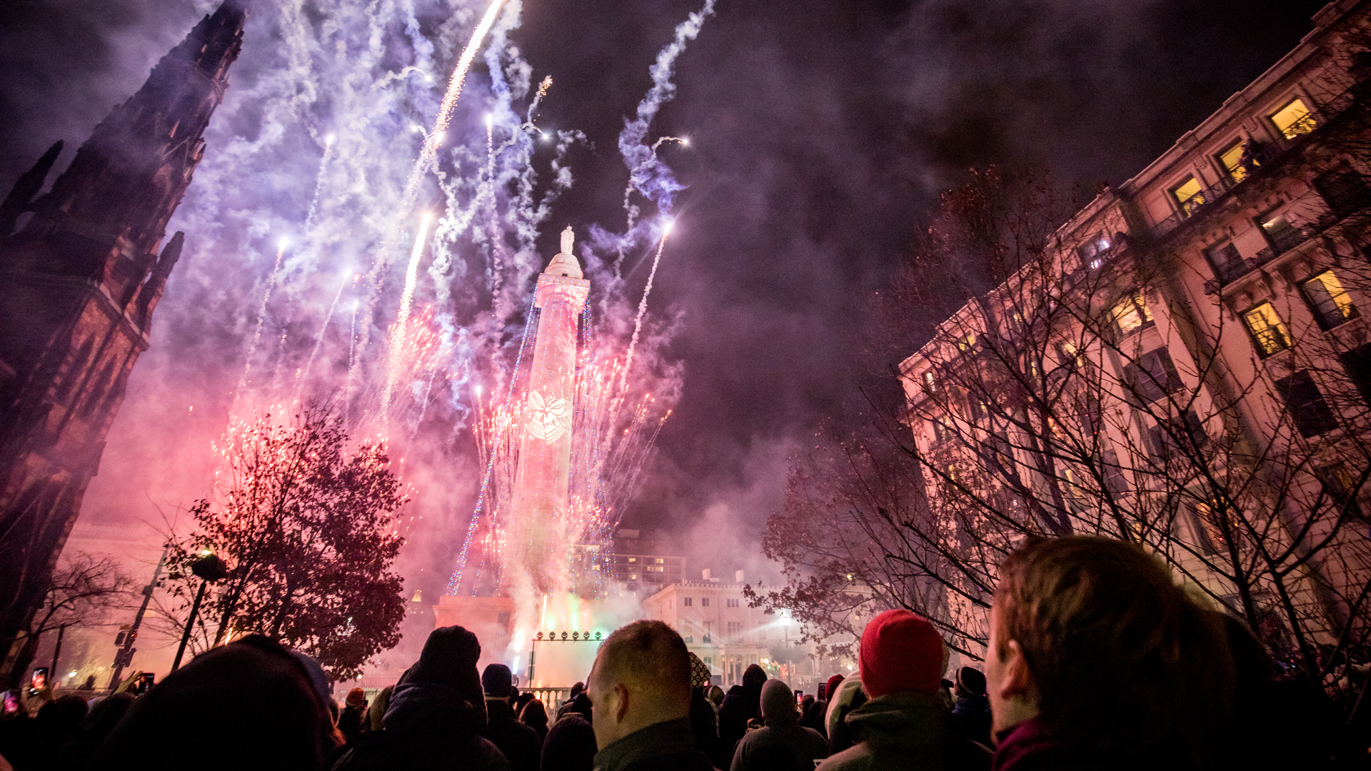Fireworks show during Baltimore's annual monument Lighting Celebration
