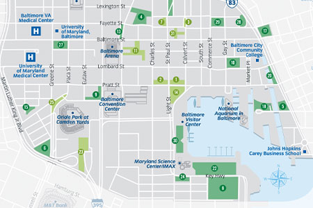Downtown Parks and Plazas Map Thumbnail Image